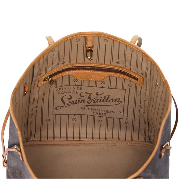 Louis Vuitton Neverfull MM Monogram Tote Bag M40156 Brown Canvas - Picture 10 of 11